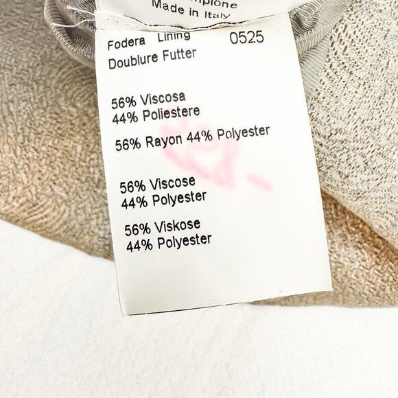 Piazza Sempione Gold Tetured Wool Silk 2-Button Blazer Metallic Size 42 - Picture 5 of 6